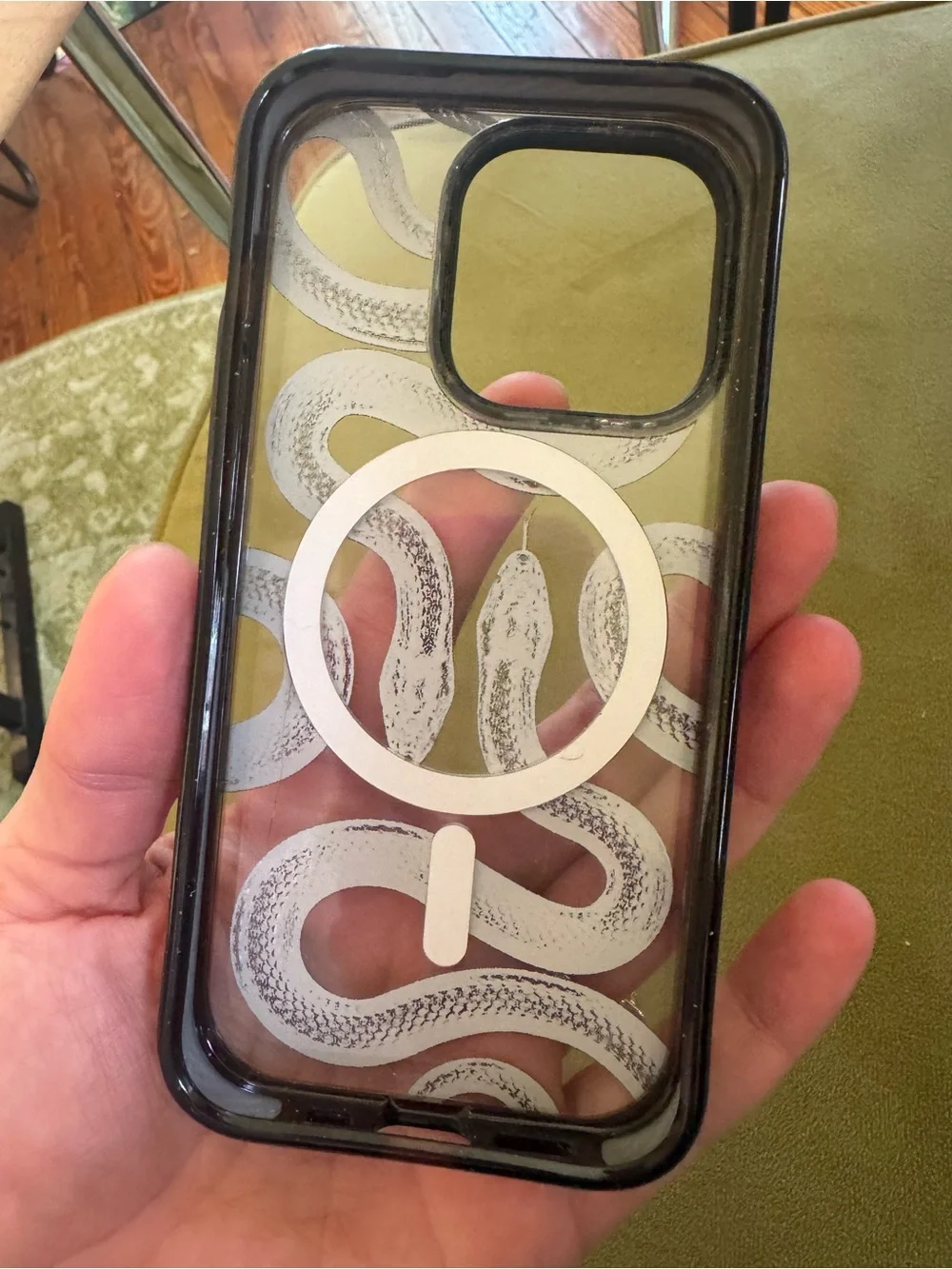 Casetify Black Snake Clear Phone Case with Double Serpent Design